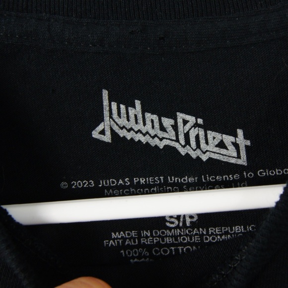 Judas Priest Retro 80s Metal Rock Band Logo Black Short Sleeve Shirt - Picture 3 of 3